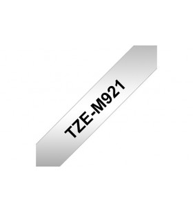 Brother tze-m921 benzi pentru etichete negru pe gri metalic