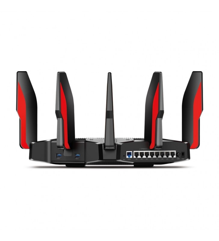 Tp-link archer c5400x router wireless tri-band (2.4 ghz / 5 ghz / 5 ghz) gigabit ethernet negru, roşu