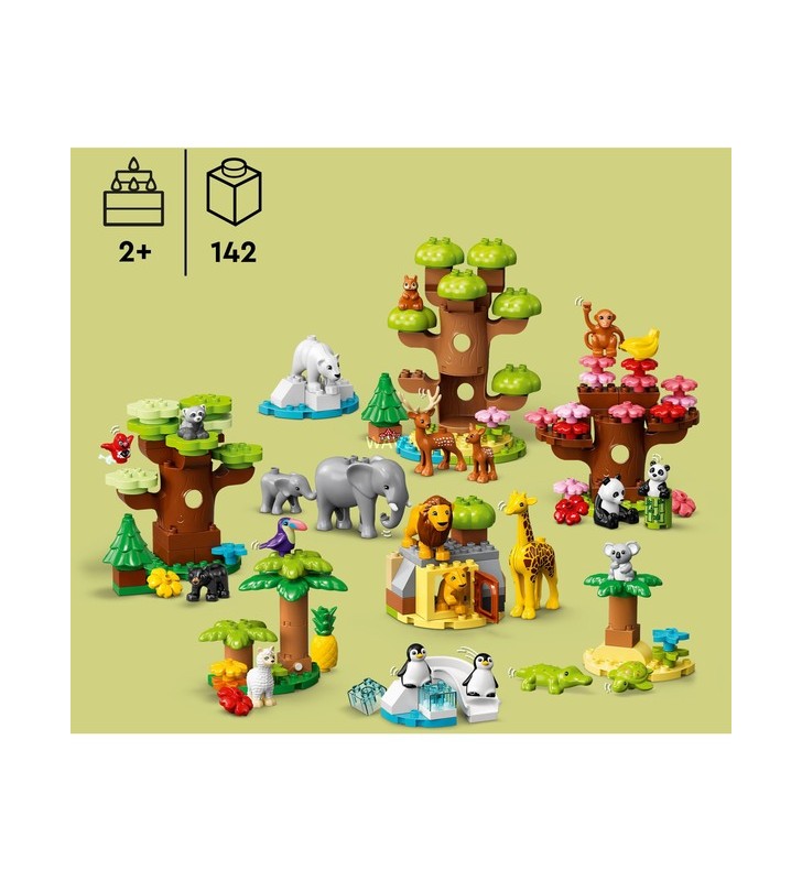 Jucărie de construcție lego 10975 duplo animalele sălbatice ale lumii (cu sound brick)