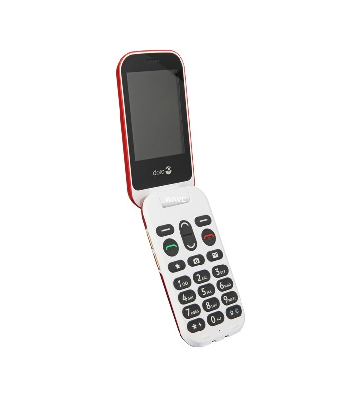 Telefon cu clapetă  doro 6060(roșu/alb, 2g)