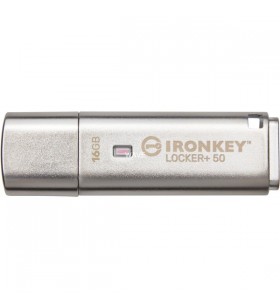 Kingston ironkey locker+ 50 16gb usb flash drive (aluminum, usb-a 3.2 gen 1)