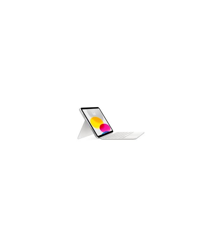 Apple magic keyboard folio pentru ipad (a 10-a generație), tastatură (alb, aspect sua, mecanism foarfecă)