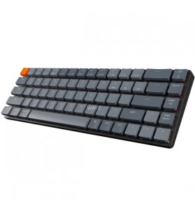 Keychron k7, tastatură pentru jocuri (negru/gri, aspect de, gateron low profile red, cadru din aluminiu, rgb)