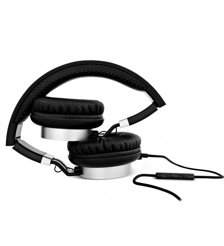 V7 ha601-3ep cască audio & cască cu microfon căști bandă de fixare pe cap negru, argint