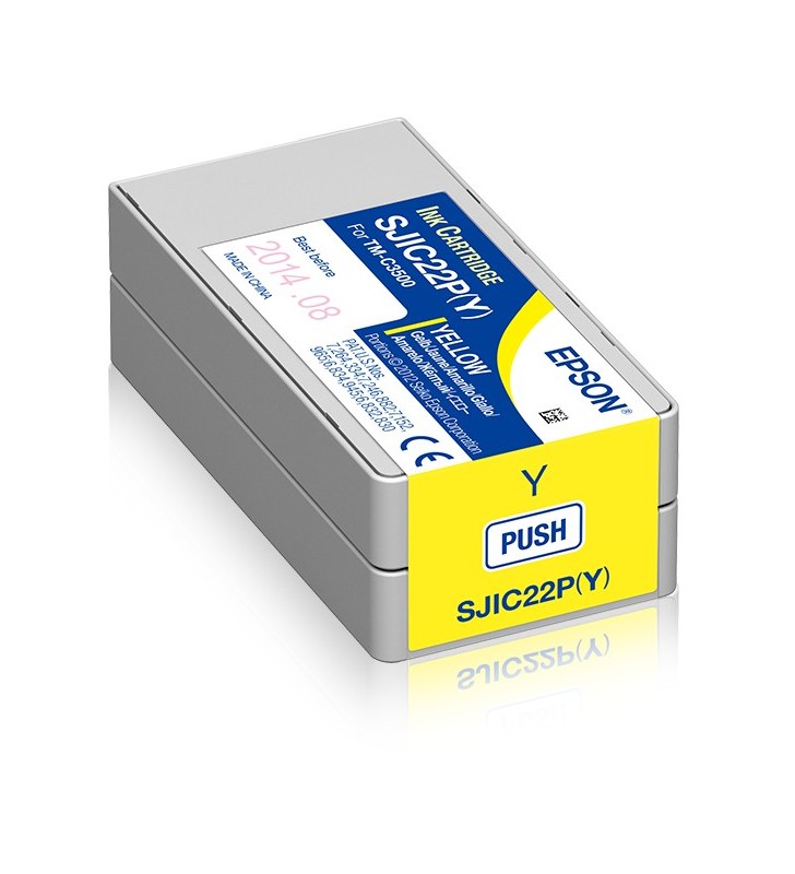Epson sjic22p(y): ink cartridge for colorworks c3500 (yellow)