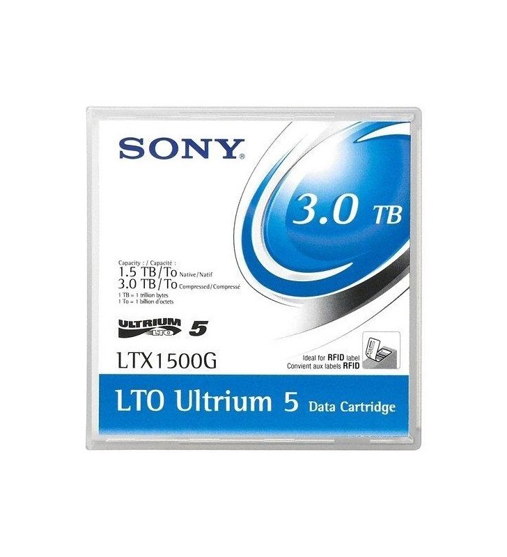 Sony ltx1500gwn casete de date blank lto 1500 giga bites 1,27 cm