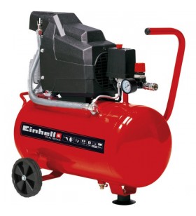 Kit compresor einhell tc-ac 190/24/8 (roșu, 1.100 wați, umflator anvelope, furtun de aer comprimat)
