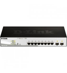Switch cu 8 porturi D-Link DGS-1210-10, 2 porturi SFP, 20 Gbps, 14.88 Mpps, 8.000 MAC, 1U, cu management