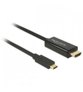 Cablu adaptor usb delock, mufa usb-c - mufa hdmi 4k (negru, 1 metru)