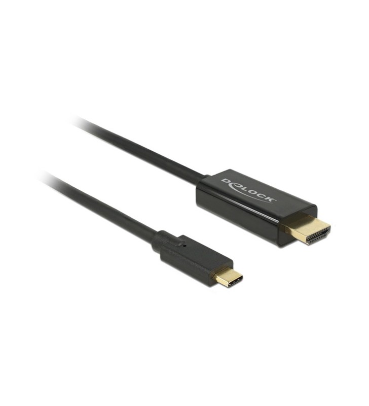 Cablu adaptor usb delock, mufa usb-c - mufa hdmi 4k (negru, 1 metru)