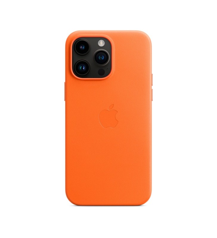 Husă din piele apple cu magsafe, husă pentru telefon mobil (portocaliu, iphone 14 pro max)