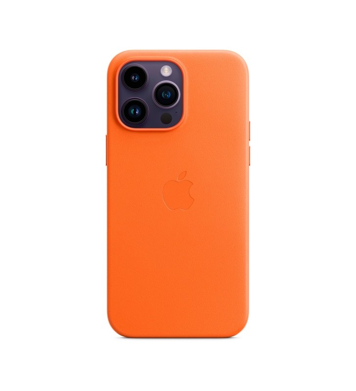 Husă din piele apple cu magsafe, husă pentru telefon mobil (portocaliu, iphone 14 pro max)