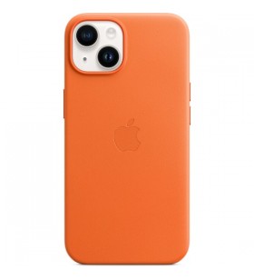 Husă din piele apple cu magsafe, husă pentru telefon mobil (portocaliu, iphone 14)