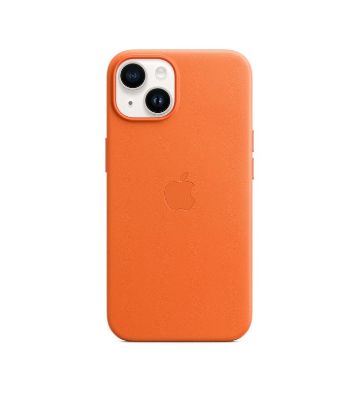 Husă din piele apple cu magsafe, husă pentru telefon mobil (portocaliu, iphone 14)
