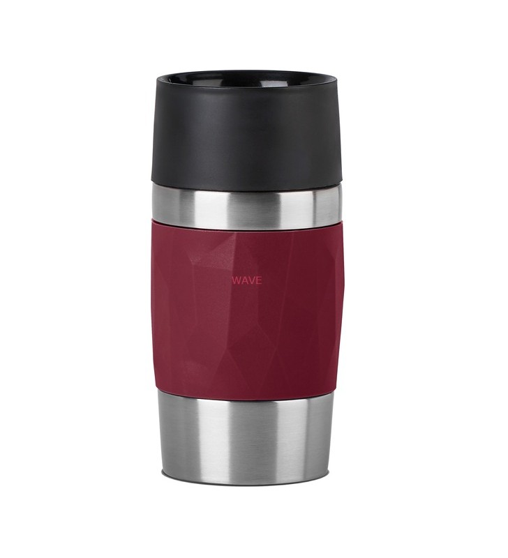 Emsa travel mug cana termica compacta 0,3 litri (visiniu, capac filetat)