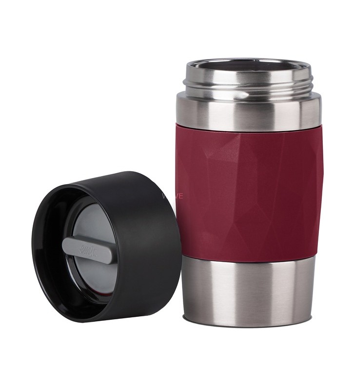 Emsa travel mug cana termica compacta 0,3 litri (visiniu, capac filetat)