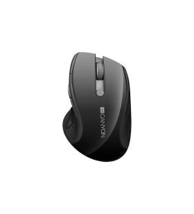Canyon 2.4ghz wireless mouse with 6 buttons, optical tracking - blue led, dpi 1000/1200/1600, black pearl glossy, 113x71x39.5mm,