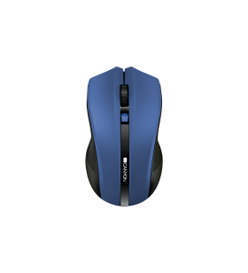 Canyon 2.4ghz wireless optical mouse with 4 buttons, dpi 800/1200/1600, blue, 122*69*40mm, 0.067kg