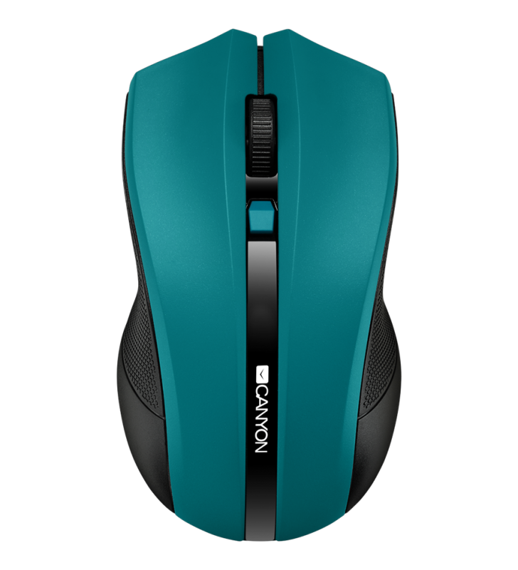 Canyon 2.4ghz wireless optical mouse with 4 buttons, dpi 800/1200/1600, green, 122*69*40mm, 0.067kg