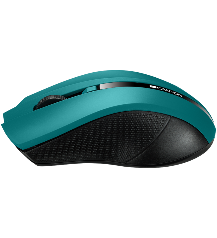 Canyon 2.4ghz wireless optical mouse with 4 buttons, dpi 800/1200/1600, green, 122*69*40mm, 0.067kg