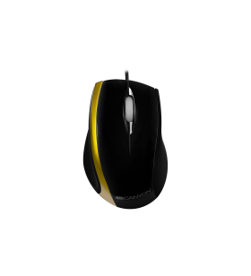 Canyon wired optical mouse with 3 buttons, dpi 1000, usb2.0, black/green, cable length 1.2m, 107*71.5*39.8mm, 0.078kg