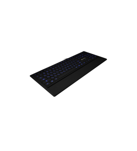 Canyon keyboard cns-hkb6 (wired usb, slim, with multimedia functions, led backlight, rubberized surface), adriatic