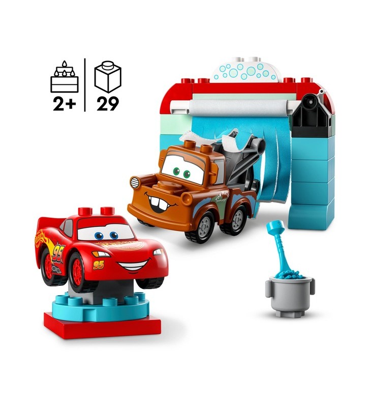 Jucărie de construcție lego 10996 duplo fulger mcqueen și mater la spălătoria auto