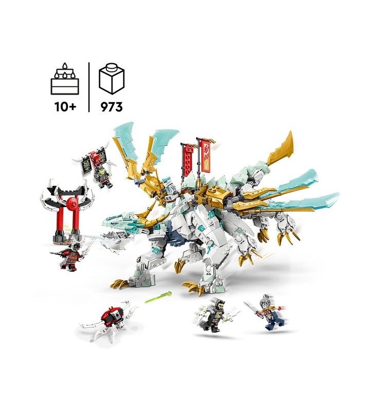 Jucărie de construcție a dragonului de gheață lego 71786 ninjago zane