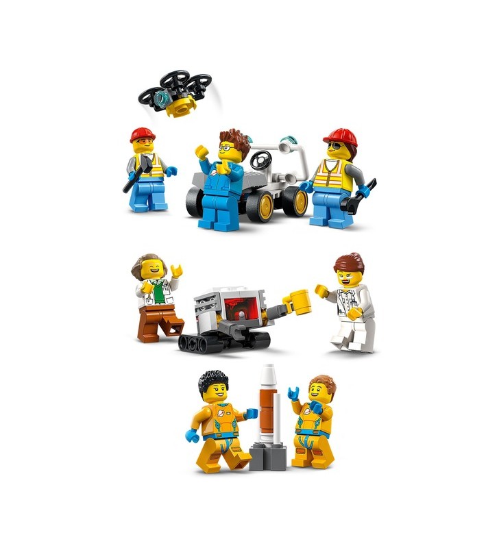 Jucărie de construcție lego 60351 city space center (cu 7 minifigurine de astronauți)
