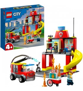 Jucărie de construcție lego 60375 city fire station și fire engine