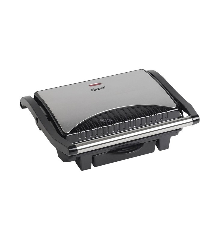 Bestron panini grill asw113s, contact grill (oțel inoxidabil/negru, 1.000 wați)