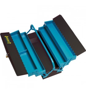 Cutie de scule din metal hazet cutie de scule goală 190l (albastru/negru, 5 compartimente, cu lacăt)