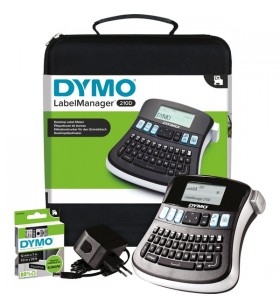 Dymo labelmanager 210d+ în carcasă, dispozitiv de etichetare (negru/argintiu, cu tastatură qwertz, s0964070)