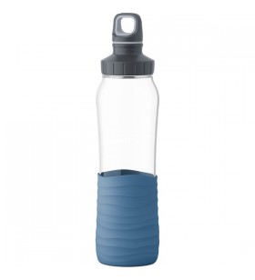 Sticla emsa drink2go glass 0,7 litri (transparent/albastru, capac filetat)