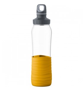 Sticla emsa drink2go glass 0,7 litri (transparent/galben, capac filetat)