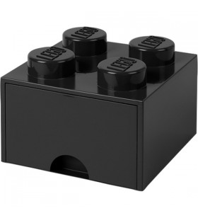 Room copenhaga lego brick sertar 4 negru, cutie de depozitare (negru)