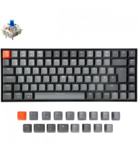 Tastatură pentru jocuri keychron k2 versiunea 2 (negru/gri, aspect de, gateron blue)