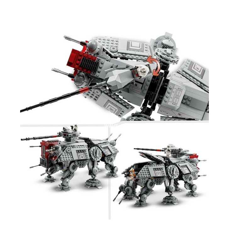Jucărie de construcție lego 75337 star wars at-te walker (setul de minifigurine revenge of the sith)