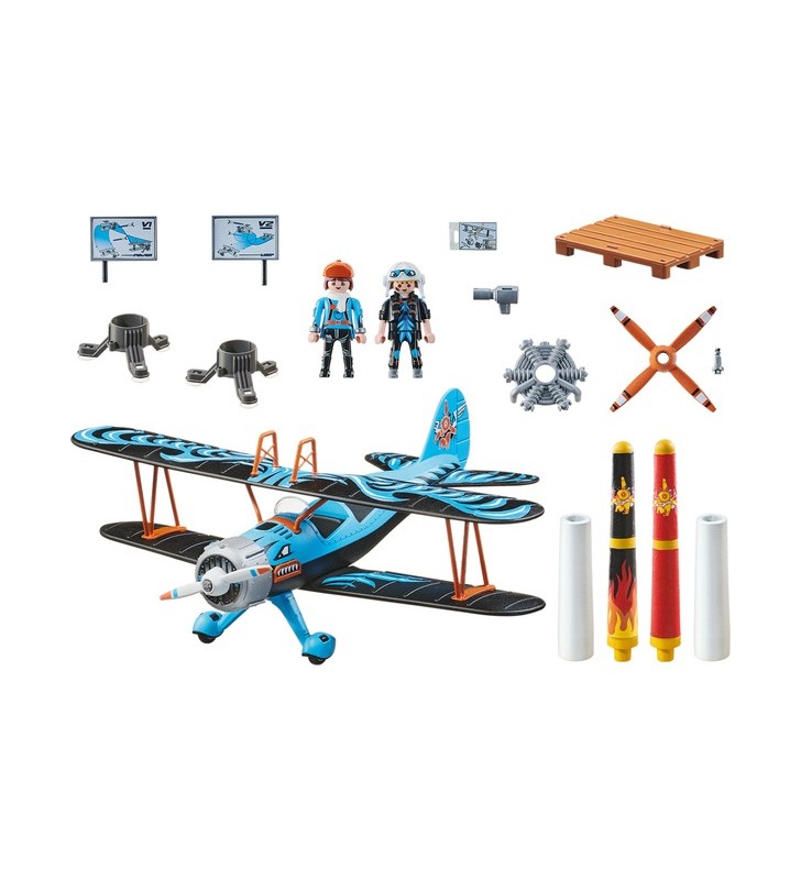 Playmobil 70831 air stunt show biplan "phoenix", jucărie de construcție