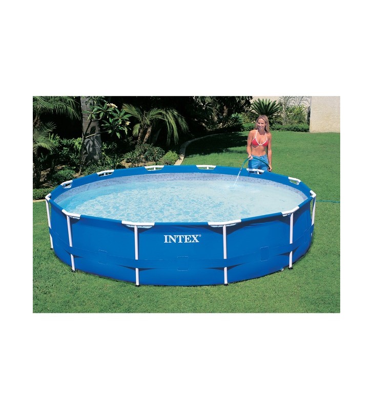 Set piscina intex frame rondo, ø 366cm x 76cm, piscina (albastru)
