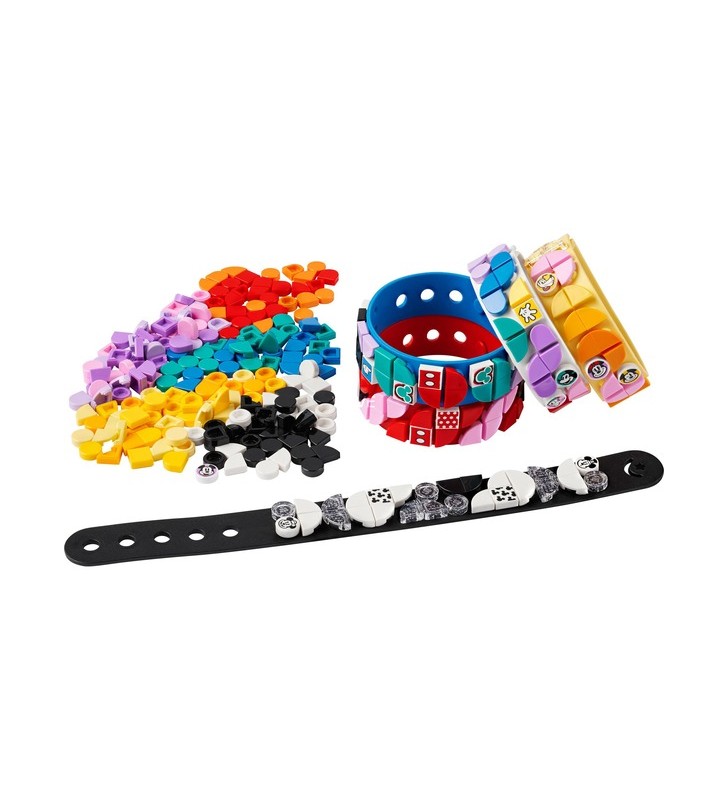 Set creativ lego 41947 dots brățara lui mickey disney jucărie de construcție (set de artizanat 5 în 1, kit de bijuterii diy pentru copii, cu sclipici și cărămizi minnie mouse)