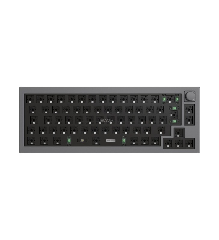 Keychron q2 barebone iso buton, tastatură pentru jocuri (gri, hot-swap, cadru din aluminiu, rgb)