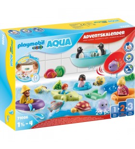 Playmobil 71086 1.2.3 aqua: calendarul adventului distracție pentru baie, jucării de construcție
