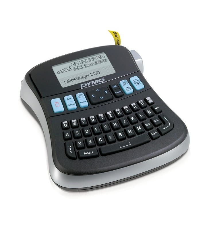 Dymo labelmanager 210d+, mașină de etichetat (negru/argintiu, cu tastatură qwertz, s0784470)