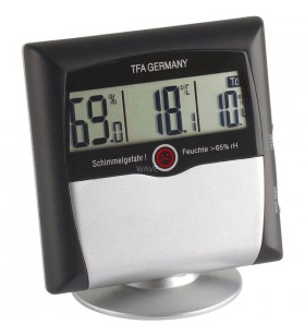 Termohigrometru digital tfa comfort control, termometru (negru argintiu)