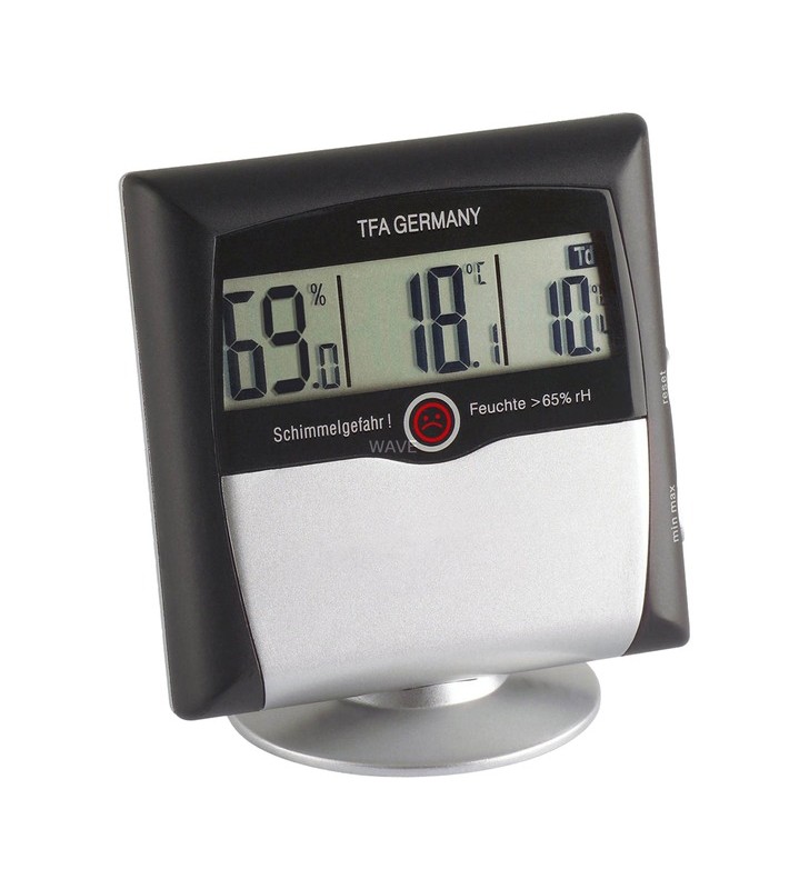 Termohigrometru digital tfa comfort control, termometru (negru argintiu)