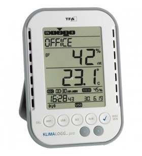 Termohigrometru profesional tfa cu data logger klimalogg pro, termometru (alb/gri)