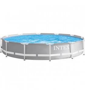 Set piscina intex frame prism rondo 126710np, ø 366 x 76cm, piscina (gri/albastru)