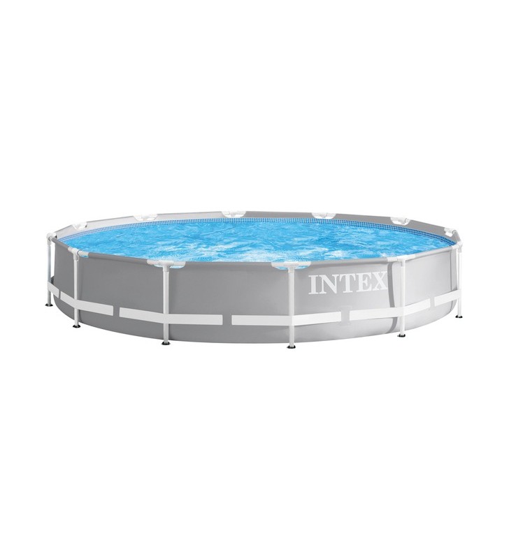 Set piscina intex frame prism rondo 126710np, ø 366 x 76cm, piscina (gri/albastru)