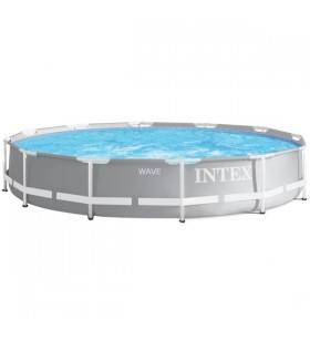 Set piscina intex frame prism rondo 126712gn, ø 366 x 76cm, piscina (gri/albastru, sistem de filtrare cu cartuș 28604gs)